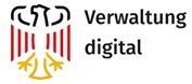 Логотип Verwaltung Digital – цифрової платформи Німеччини з поясненням щодо ліцензії §34c GewO